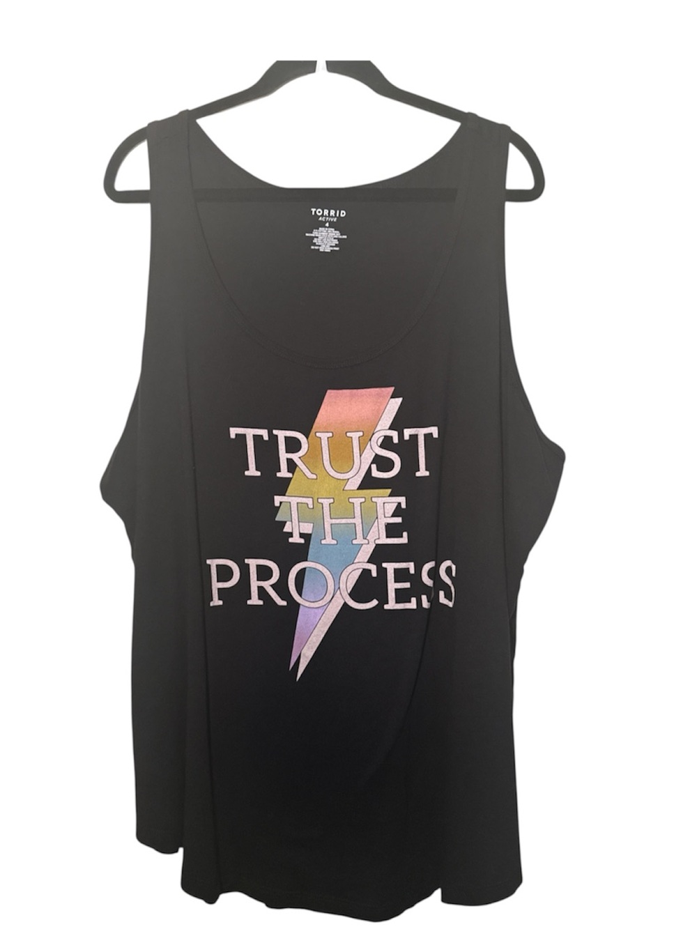Torrid Black Graphic 'Trust The Process' Rainbow Lightning Tank Size: 4 (26-28)